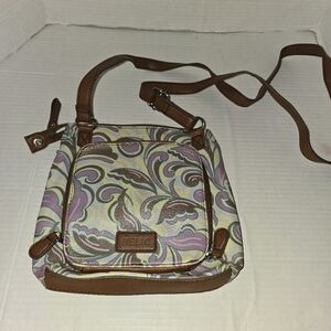Relic Cream and Purple Crossbody Bag